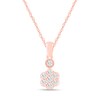 Thumbnail Image 1 of 1/4 CT. T.W. Diamond Dainty Flower Pendant in 10K Rose Gold