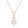 Thumbnail Image 0 of 1/4 CT. T.W. Diamond Dainty Flower Pendant in 10K Rose Gold