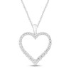 Thumbnail Image 1 of 1/2 CT. T.W. Diamond Graduated Open Heart Pendant in 14K White Gold