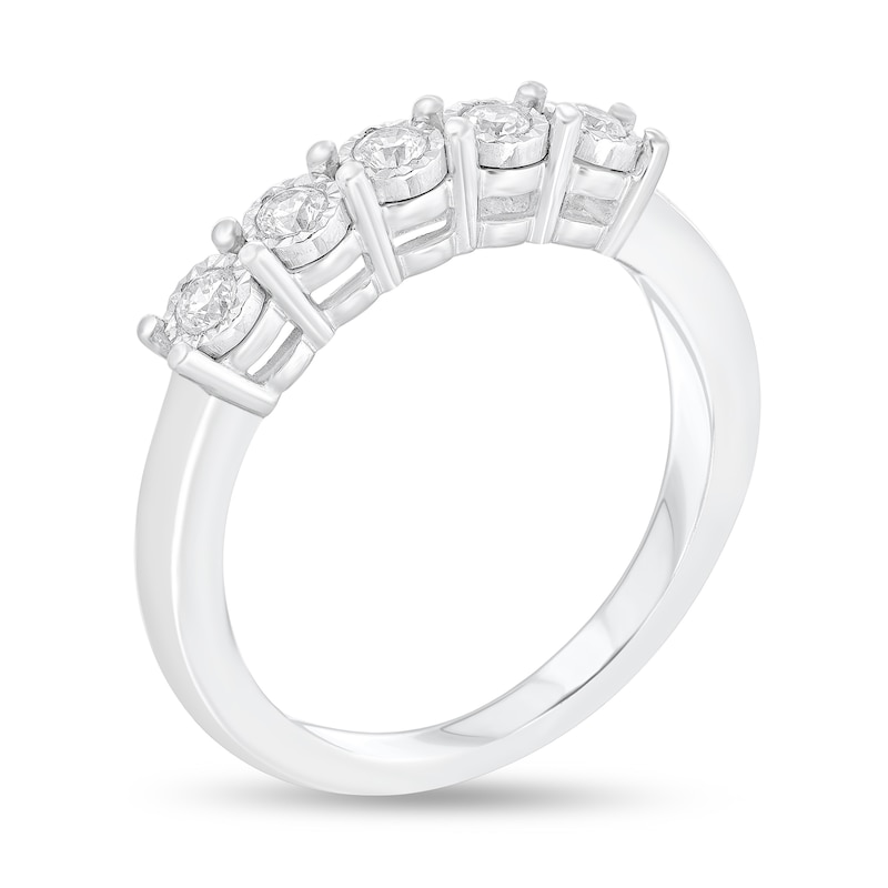 Main Image 2 of 1/5 CT. T.W. Diamond Five Stone Anniversary Band in 10K White Gold