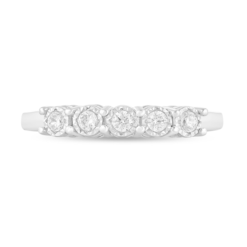 Main Image 3 of 1/5 CT. T.W. Diamond Five Stone Anniversary Band in 10K White Gold