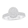 Thumbnail Image 1 of 5/8 CT. T.W. Oval-Shaped Multi-Diamond Frame Bridal Set in 10K White Gold