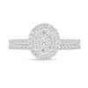 Thumbnail Image 3 of 5/8 CT. T.W. Oval-Shaped Multi-Diamond Frame Bridal Set in 10K White Gold