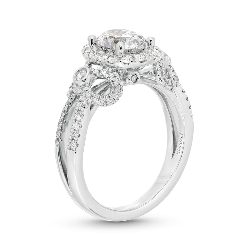 Kleinfeld® x Zales 2-1/5 CT. T.W. Certified Oval Lab-Created Diamond Split Shank Engagement Ring in Platinum (F/VS2)