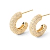 Thumbnail Image 1 of PDPAOLA™ at Zales Cubic Zirconia Multi-Row Open Hoop Earrings in Sterling Silver with 18K Gold Plate