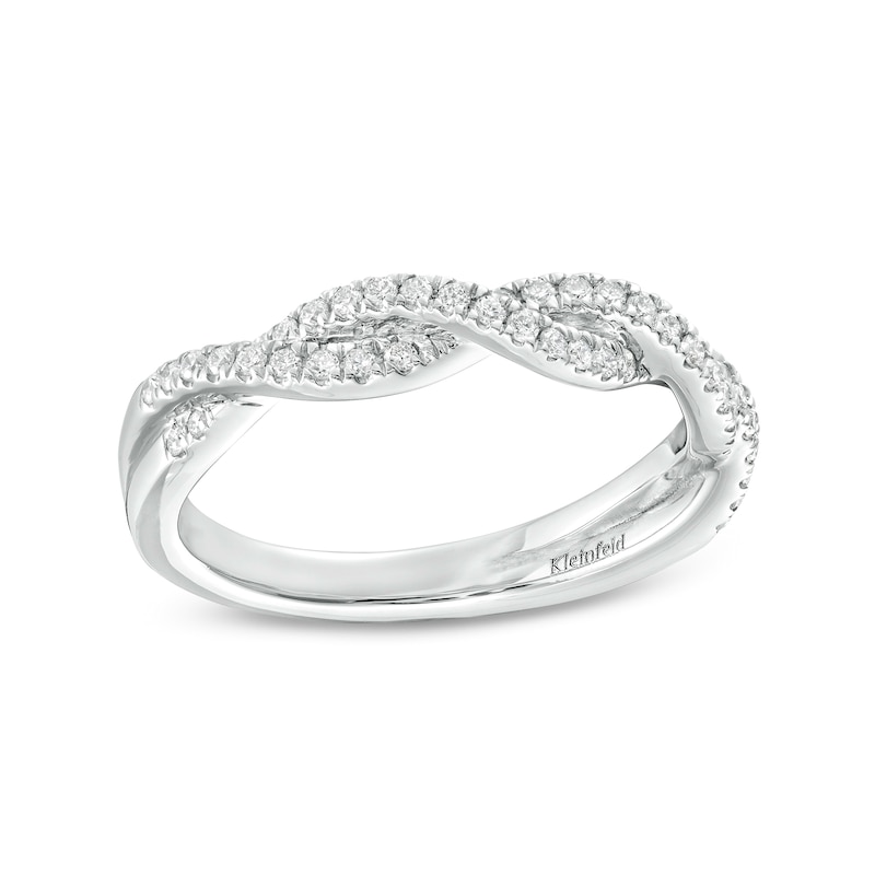 Kleinfeld® x Zales 1/4 CT. T.W. Certified Lab-Created Diamond Twist Anniversary Band in Platinum (F/VS2)