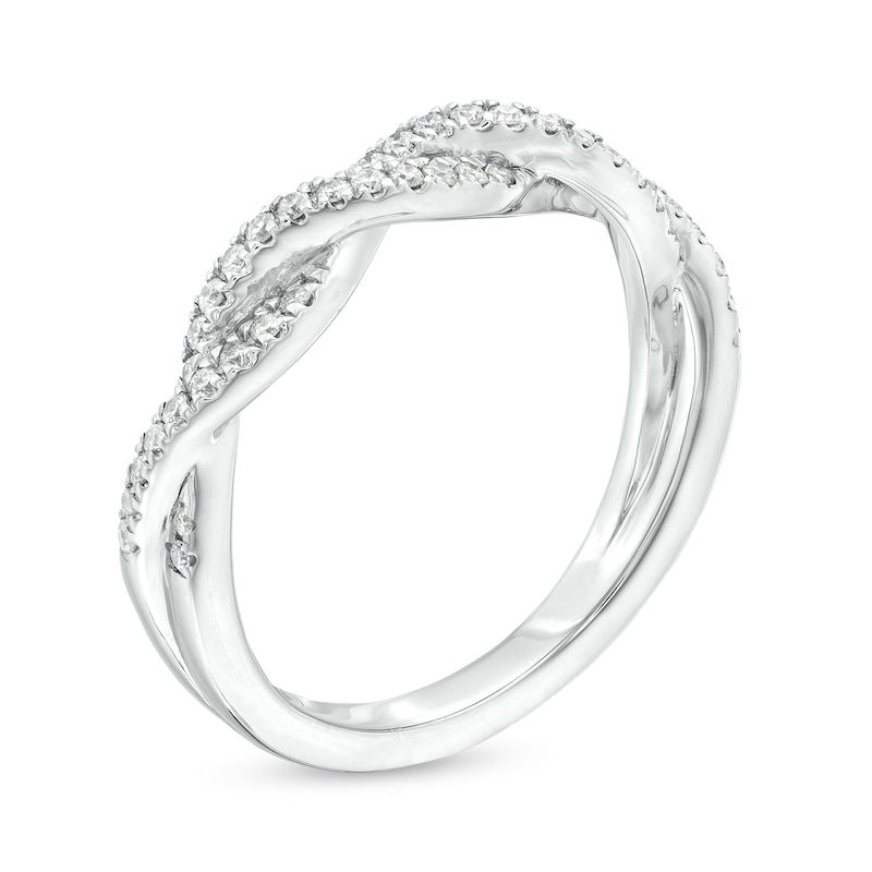 Kleinfeld® x Zales 1/4 CT. T.W. Certified Lab-Created Diamond Twist Anniversary Band in Platinum (F/VS2)