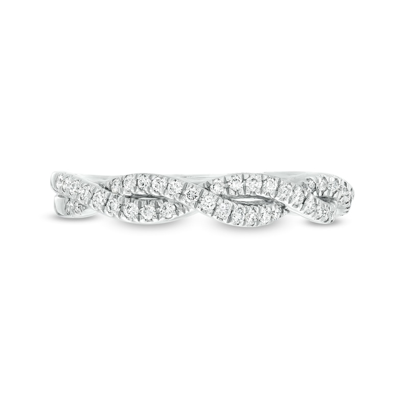 Kleinfeld® x Zales 1/4 CT. T.W. Certified Lab-Created Diamond Twist Anniversary Band in Platinum (F/VS2)