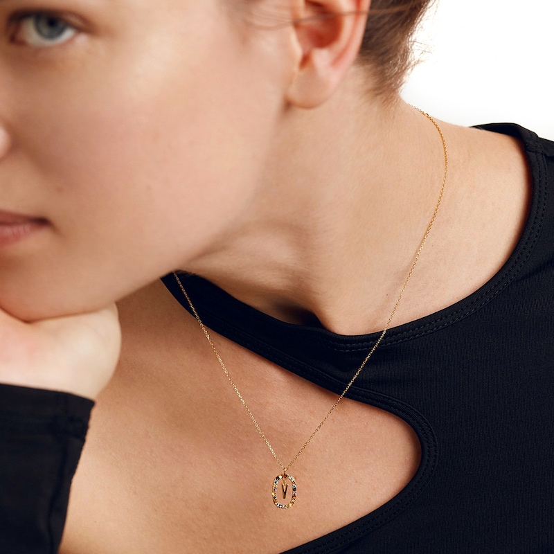 Main Image 3 of PDPAOLA™ at Zales Multi-Color "V" Pendant in Sterling Silver with 18K Gold Plate