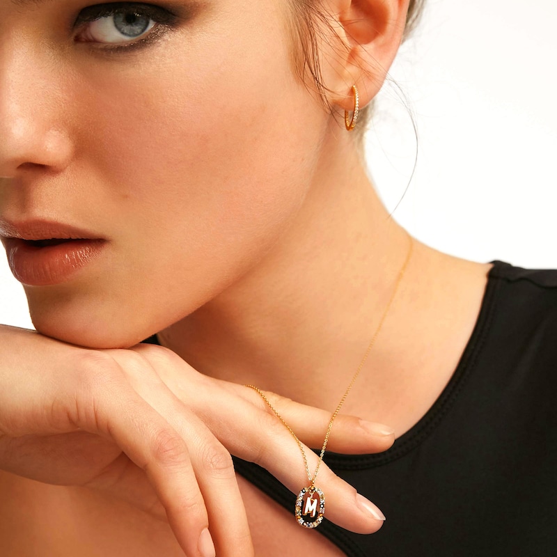 Main Image 2 of PDPAOLA™ at Zales Multi-Color "M" Pendant in Sterling Silver with 18K Gold Plate