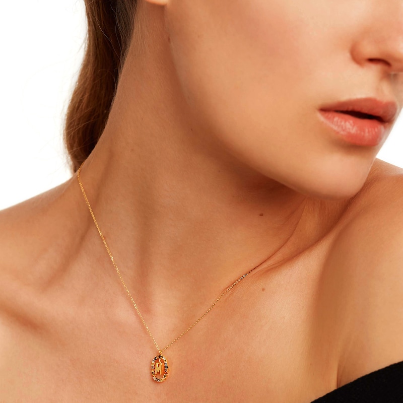 Main Image 5 of PDPAOLA™ at Zales Multi-Color "M" Pendant in Sterling Silver with 18K Gold Plate