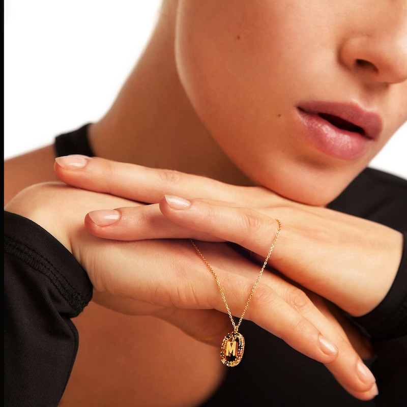 Main Image 8 of PDPAOLA™ at Zales Multi-Color "M" Pendant in Sterling Silver with 18K Gold Plate