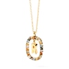 Thumbnail Image 3 of PDPAOLA™ at Zales Multi-Color "R" Pendant in Sterling Silver with 18K Gold Plate