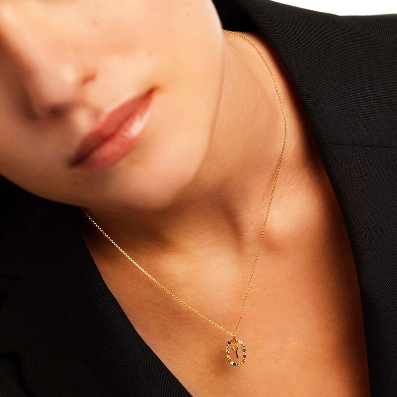 Main Image 7 of PDPAOLA™ at Zales Multi-Color "Y" Pendant in Sterling Silver with 18K Gold Plate