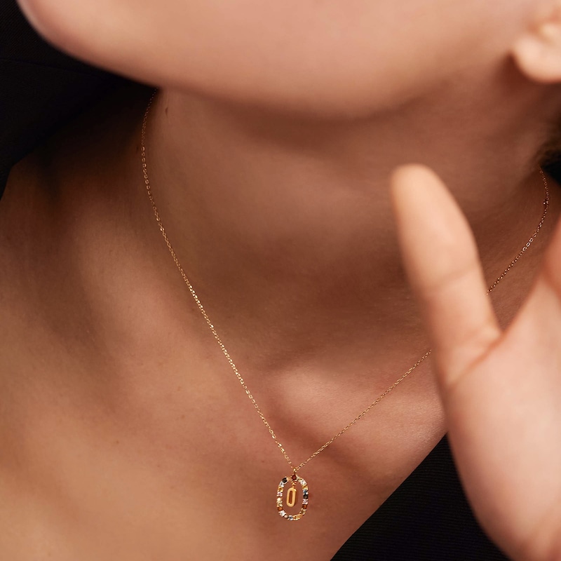 Main Image 6 of PDPAOLA™ at Zales Multi-Color "O" Pendant in Sterling Silver with 18K Gold Plate