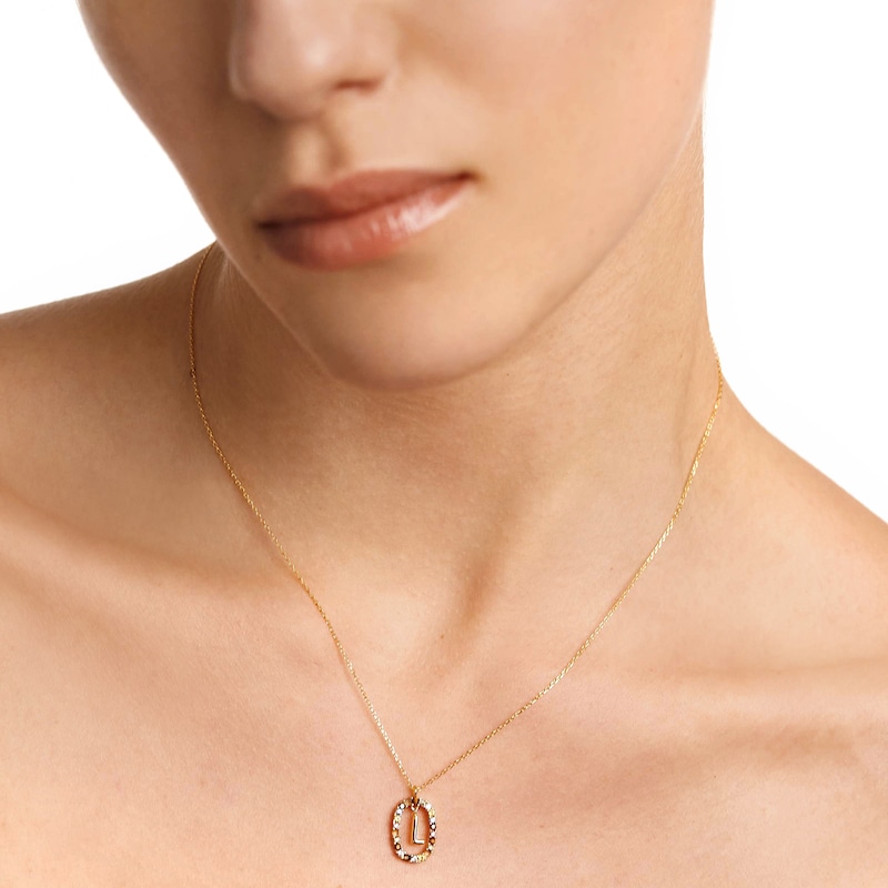 Main Image 4 of PDPAOLA™ at Zales Multi-Color "L" Pendant in Sterling Silver with 18K Gold Plate