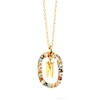 Thumbnail Image 1 of PDPAOLA™ at Zales Multi-Color "N" Pendant in Sterling Silver with 18K Gold Plate