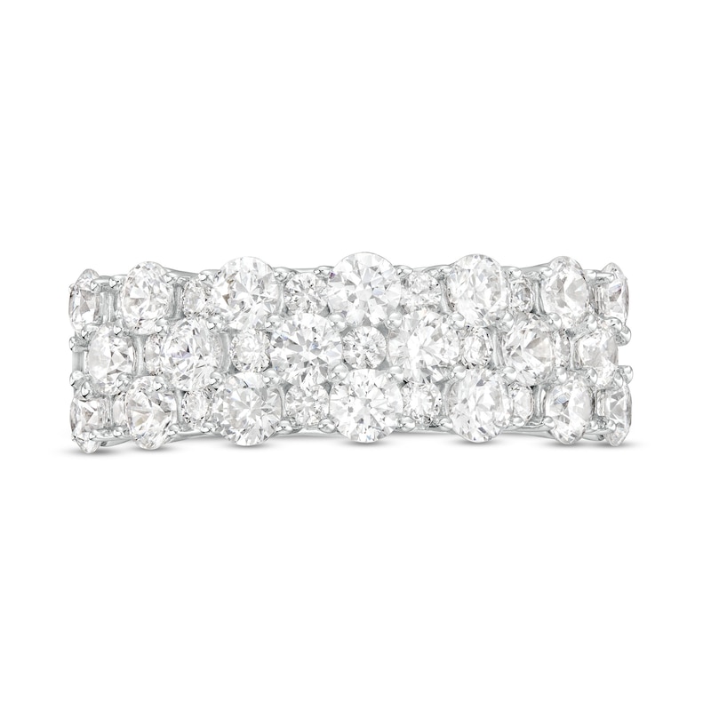 Main Image 4 of 2 CT. T.W. Certified Lab-Grown Diamond Alternating Triple Row Anniversary Band in 14K White Gold (F/VS2)