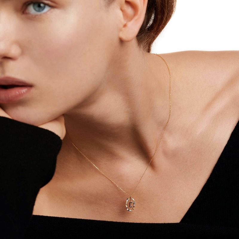 Main Image 4 of PDPAOLA™ at Zales Multi-Color "C" Pendant in Sterling Silver with 18K Gold Plate