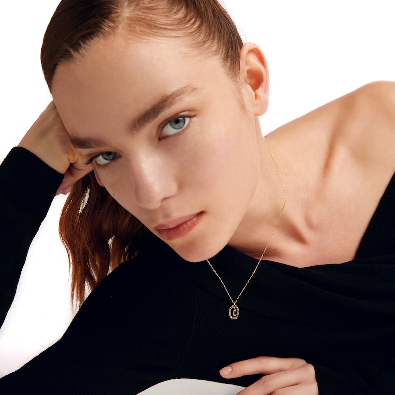 Main Image 7 of PDPAOLA™ at Zales Multi-Color "C" Pendant in Sterling Silver with 18K Gold Plate