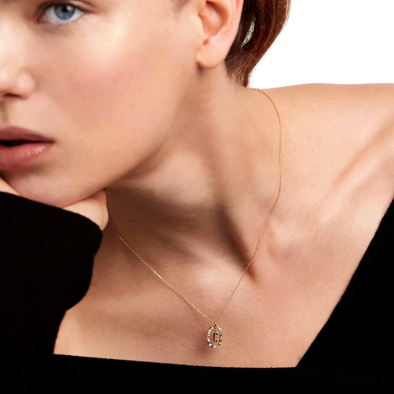 Main Image 8 of PDPAOLA™ at Zales Multi-Color "C" Pendant in Sterling Silver with 18K Gold Plate