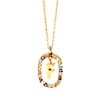 Thumbnail Image 1 of PDPAOLA™ at Zales Multi-Color "F" Pendant in Sterling Silver with 18K Gold Plate