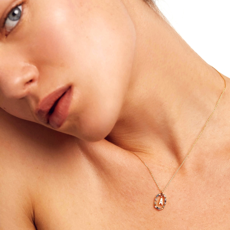 Main Image 5 of PDPAOLA™ at Zales Multi-Color Initial Pendant in Sterling Silver with 18K Gold Plate (Letters A-Z)