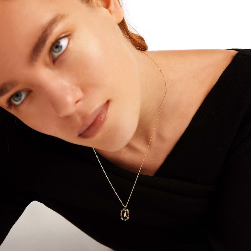Main Image 7 of PDPAOLA™ at Zales Multi-Color Initial Pendant in Sterling Silver with 18K Gold Plate (Letters A-Z)