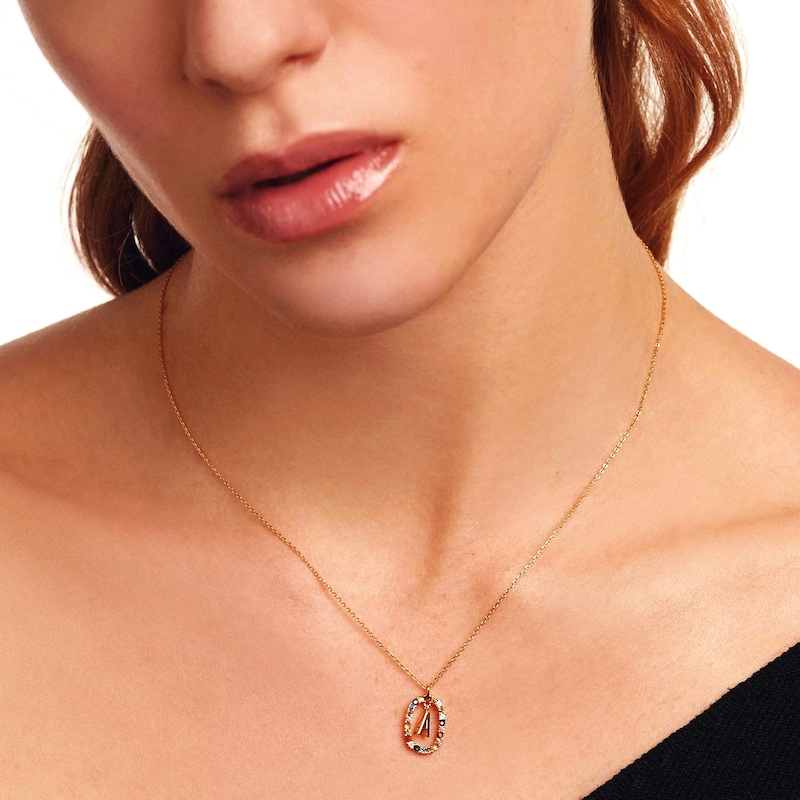 Main Image 8 of PDPAOLA™ at Zales Multi-Color Initial Pendant in Sterling Silver with 18K Gold Plate (Letters A-Z)