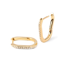 PDPAOLA™ at Zales Cubic Zirconia U-Hoop Earrings in Sterling Silver with 18K Gold Plate