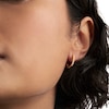 Thumbnail Image 6 of PDPAOLA™ at Zales Cubic Zirconia U-Hoop Earrings in Sterling Silver with 18K Gold Plate