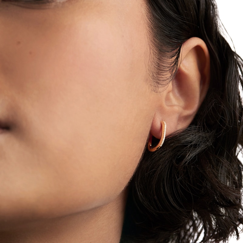 Main Image 6 of PDPAOLA™ at Zales Cubic Zirconia U-Hoop Earrings in Sterling Silver with 18K Gold Plate