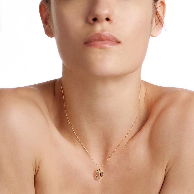 Main Image 3 of PDPAOLA™ at Zales Multi-Color "D" Pendant in Sterling Silver with 18K Gold Plate
