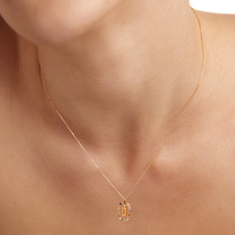 Main Image 5 of PDPAOLA™ at Zales Multi-Color "D" Pendant in Sterling Silver with 18K Gold Plate