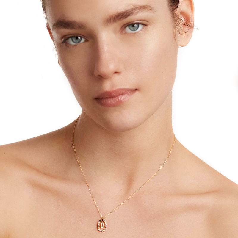 Main Image 7 of PDPAOLA™ at Zales Multi-Color "D" Pendant in Sterling Silver with 18K Gold Plate