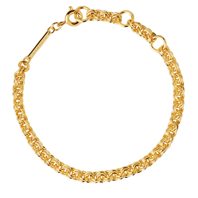 Main Image 7 of PDPAOLA™ at Zales 4.0mm Rolo Chain Bracelet in Solid Sterling Silver  with 18K Gold Plate – 7.68"