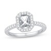 Thumbnail Image 1 of 3/8 CT. T.W. Diamond Emerald-Shaped Frame Semi-Mount in 14K White Gold