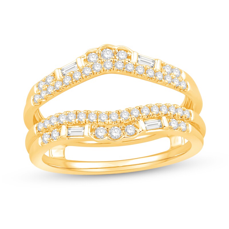 Main Image 1 of 1/2 CT. T.W. Diamond Contour Double Row Solitaire Enhancer in 14K Gold