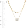 Thumbnail Image 3 of 1/6 CT. T.W. Cushion-Shaped Multi-Diamond Frame Double Strand Necklace in 10K Gold - 16.5"