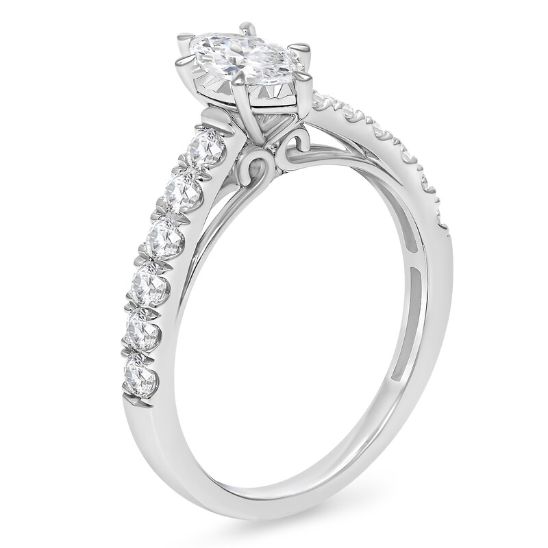 1 CT. T.W. Marquise Diamond Engagement Ring in 10K White Gold