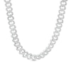 Thumbnail Image 1 of Men's 10 CT. T.W. Diamond Curb Chain Necklace in 10K White Gold – 22"