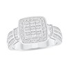 Thumbnail Image 0 of 1 CT. T.W. Princess-Shaped Multi-Diamond Frame Engagement Ring in 14K White Gold