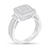Thumbnail Image 1 of 1 CT. T.W. Princess-Shaped Multi-Diamond Frame Engagement Ring in 14K White Gold