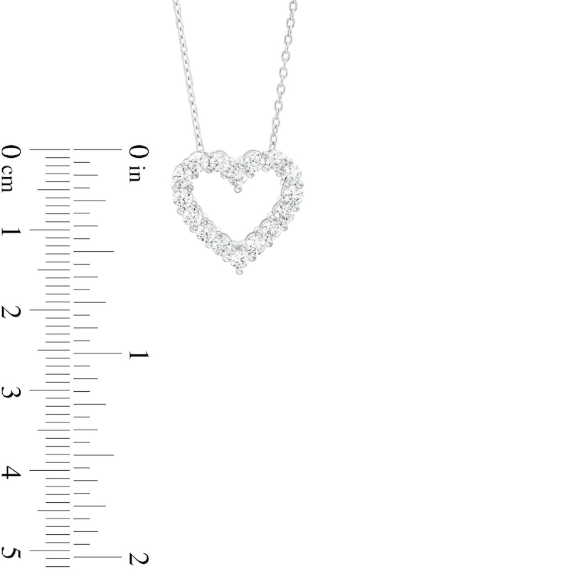 Main Image 3 of 1 CT. T.W. Certified Lab-Grown Diamond Heart Outline Pendant in 14K White Gold (F/SI2)