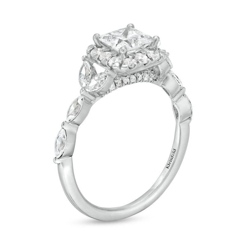 Kleinfeld® x Zales 2 CT. T.W. Certified Princess-Cut Lab-Created Diamond Frame Engagement Ring in Platinum (F/VS2)