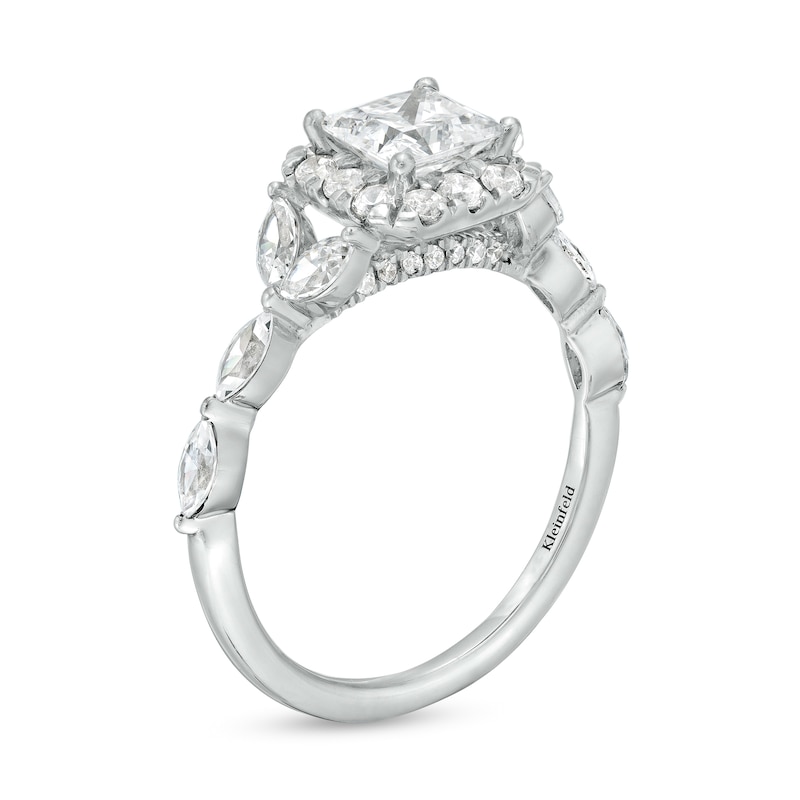 Main Image 3 of Kleinfeld® x Zales 2 CT. T.W. Certified Princess-Cut Lab-Grown Diamond Frame Engagement Ring in Platinum (F/VS2)