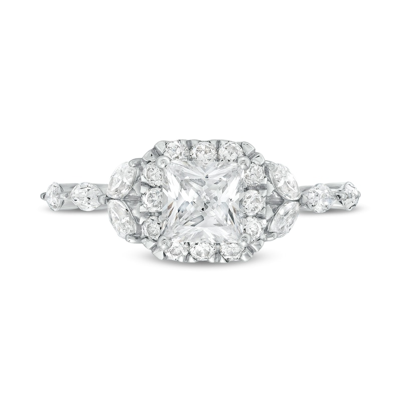 Main Image 4 of Kleinfeld® x Zales 2 CT. T.W. Certified Princess-Cut Lab-Grown Diamond Frame Engagement Ring in Platinum (F/VS2)
