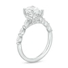 Thumbnail Image 3 of Kleinfeld® x Zales 2-1/5 CT. T.W. Certified Oval Lab-Grown Diamond Scallop Shank Engagement Ring in Platinum (F/VS2)