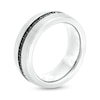 Thumbnail Image 3 of Black Sapphire Wedding Band in Tungsten with Black-Ion Plate – Size 10