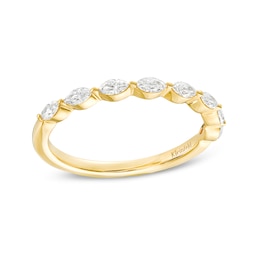 Kleinfeld® x Zales 1/2 CT. T.W. Certified Marquise Lab-Created Diamond Eight Stone Anniversary Band in 18K Gold (F/VS2)